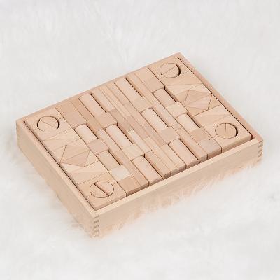 China Building Toy 128 Log Color Beech Building Block Stacking Set for sale