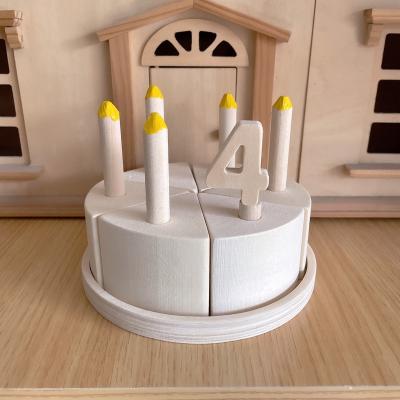 China DIY Making and Coloring Hot Selling Role Playing Food Cooking Afternoon Tea Set DIY Colored Wooden Cake Toy for sale