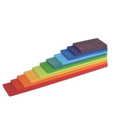 China Building Block Construction The Maker Directly Provides Solid Blocks To Build Long Straight Rainbow Panel Blocks for sale