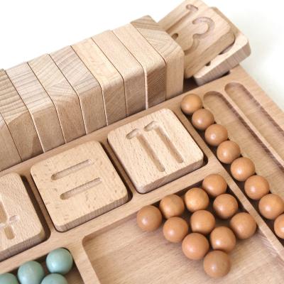 China Hot Selling Early Education Digital Early Education Cognitive Learning Children's Developmental Educational Fun Digital Writing Operation Wooden Toy for sale