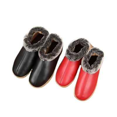 China China Men's PU Warm Slippers Breathable Cotton Shoes Winter Manufaturer Slippers for sale