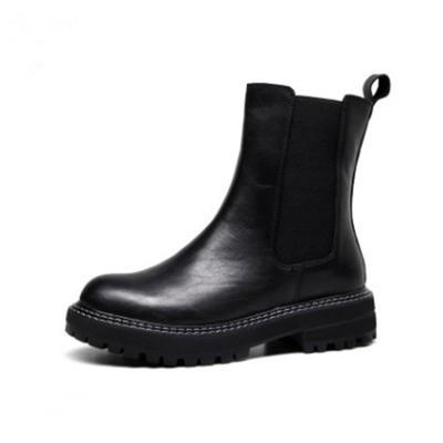 China Genuine leather unique thick luxury style women's ankle boots wholesale waterproof for sale