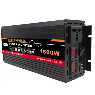 China Aluminum Shell 1500w 12V 24V 48V 60V DC To AC 220V/110V Low Frequency Power Inverter With Charger for sale