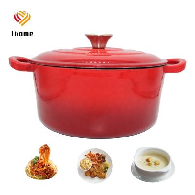 China Minimalist Ihome Dutch Oven 12 Quart For Cookware Indoor Outdoor Stovetop Induction Enamel Safe Pot With Lid Small Cast Iron Dutch Oven for sale