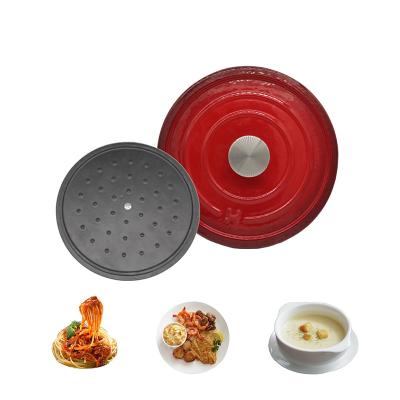 China Sustainable Hot Sale Enamel Pots For Cooking Set Enamel Cast Pot With Lid And Handle for sale