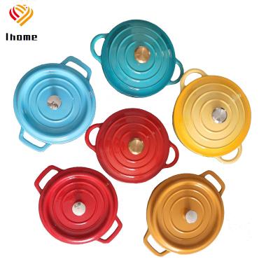 China Ihome Sustainable Enamel Cast Iron Cooking Pots Casserole Cookware With Lid for sale