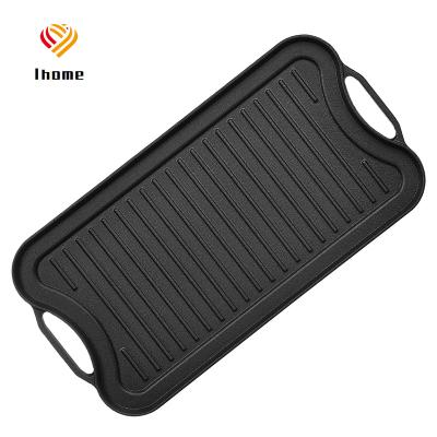 China Minimalist Ihome Cast Iron Griddle Pan For Pan Large Safe Food Touch Cast Iron Griddle Pan With Lid Cast Iron Griddle for sale