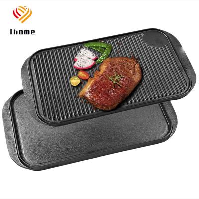 China Minimalist Ihome Cast Iron Griddle Pan For Pan Without Lid Cast Iron Griddle Pan Large Safe Food Touch for sale