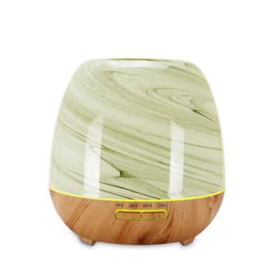 China Color Changing Decorative Light 400ML LED Room Grain Essential Oil Marble Aroma Diffuser Pure Glass Diffuser for sale