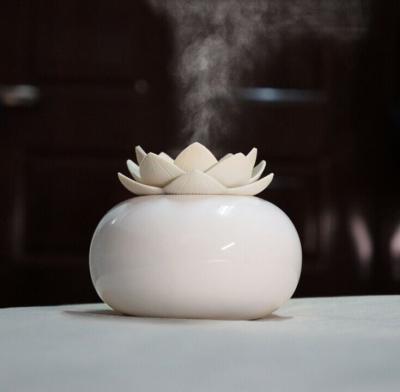 China Home Office Bedroom Lobby Hotel Yoga Studio Sleep Health Medicare Lotus Flower Ceramic Aroma Diffuser Good, Mini Portable Home Air Humidifier for sale