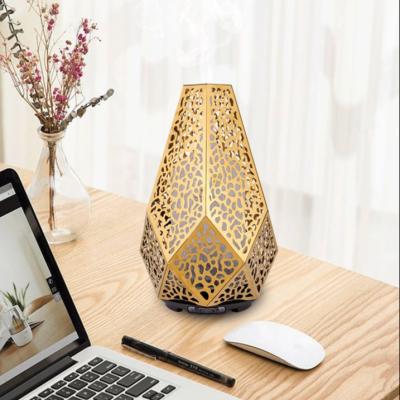 China Ultrasonic Smart Iron Art Aroma Diffuser 100ml Diamond Metal Decorative Gift Hotel Diffuser for sale