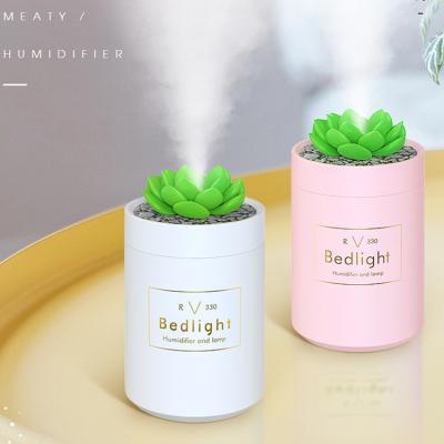 China Color Changing LED Light Plants Mini Portable Humidifier USB Air Purifier Aroma Diffuser Succulent Vapor For Home for sale