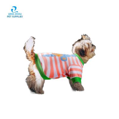 China Viable Cute Pet Clothes Casual Cartoon Pet Clothing Summer Shirt Vests Cat T-shirt Puppies Clothes For Small Pets for sale