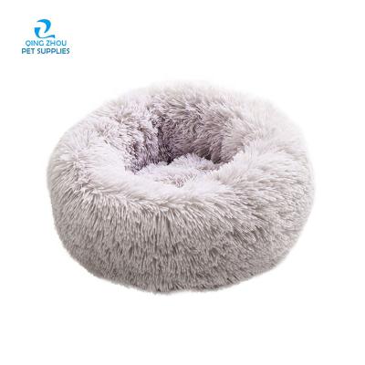 China New Arrival Pet Bed Plush Round Dog Bed Washable Comfortable Soft Stocked Cat Bed Removable Pet Cushion for sale