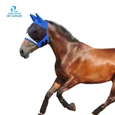 China Protect Other Horse Products UV Protection Breathable Mesh Racing Comfort Horse Fly Thin Face Mask With Ear Holes Horse Supplies for sale