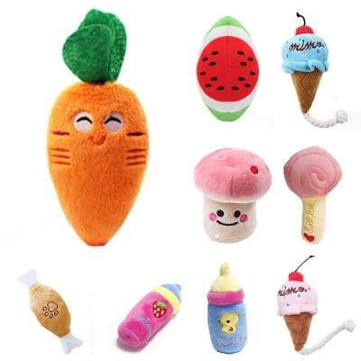 China The 2021 New Sustainable Durable Cute Squeak Cat Dog Toys Ice Cream Pet Plush Toys Dog Cat Pet Toys and Accessories for sale