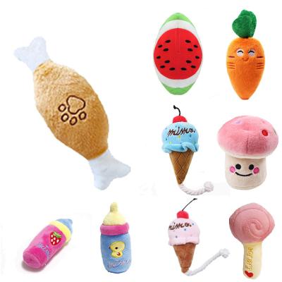 China Viable High Quality Cute Wholesale Goods Peep Soft Ice Cream Maker Dog Cat Plush Pet Toys for sale