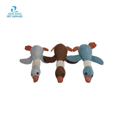 China Durable Wild Goose Dog Toy Plush Puppy Bite Play Chew Pet Squeaky Stored Toys for sale