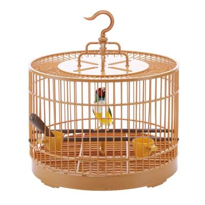 China Plant Source Phoenix Peony Parrot Bird Cage 29.5 Plastic Viable Round Plastic Tiger Skin Combination Pet Bird Cage for sale