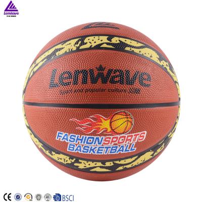 China Lenwave Factory Rubber Custom Printing Your Own Colorful Rubber Basketball Ball for sale