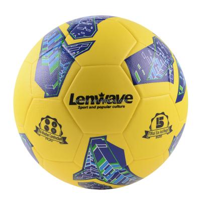 China Lenwave Deflated Packing Thermal Bonded Football Branded Soccer Balls Deflated Packing Thermal Bonded Soccer Ball for sale