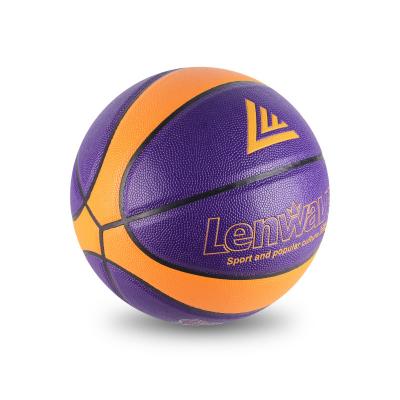 China PU Lenwave 4/5/6/7/9 official OEM pvc/pu/microfiber 9 panels basketball ball training/game size basketball with rubber bladder for sale