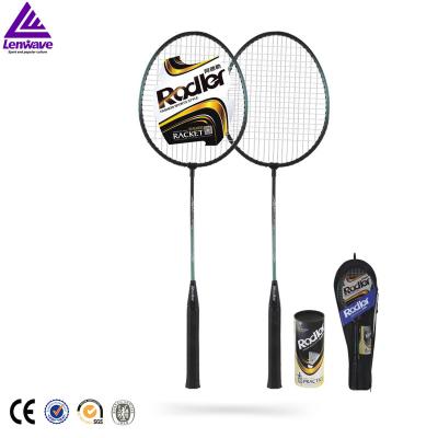 China Iron lenwave low price steel badminton racket set wholesale for sale