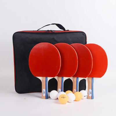 China Button in Lenwave Table Tennis Racket Set, 4 Paddles 8 Table Tennis Balls Storage Bag Ping Pong Paddle Set for sale