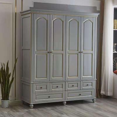 China Foldable Double Cabinet Ready Made Wooden Particles Wooden Wardrobe for sale