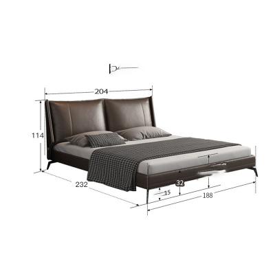 China New Design Fashion Furniture Queen Size Durable Large Modern Leather Bed Wood Frame for sale