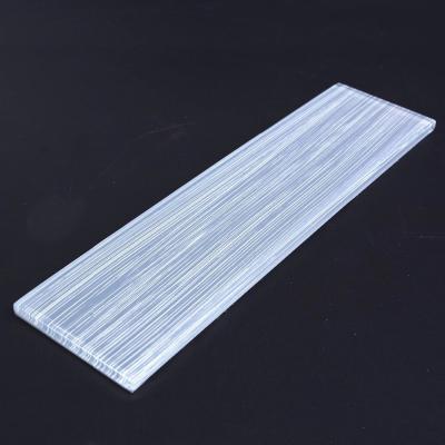 China Modern Sky Blue Rectangle Foshan Kitchen Wall Tile Indoor Linear Glass Tile for sale