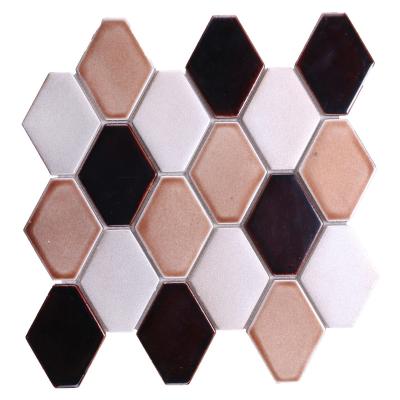 China Modern Morden Design Kitchen Backsplash Tiles Hexagon Cement Waterjet Mosaic for sale