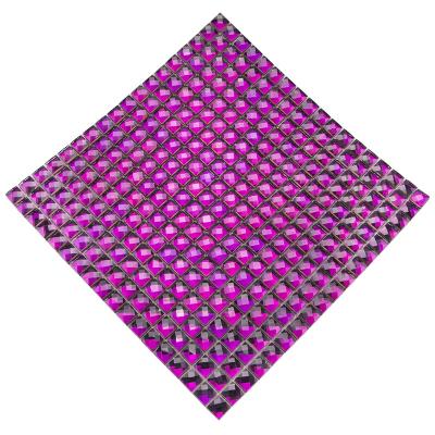 China Decorative Parquet Backsplash Wall mosaicos Luxury Mounted 3D Crystal 13 Diamond Faceted Glass Mosaics Red for sale