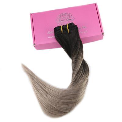 China Silky Straight Brazilian Hair Straight Wave 100% Remy Human Hair Cheap Double Clip In Hair Extensions for sale