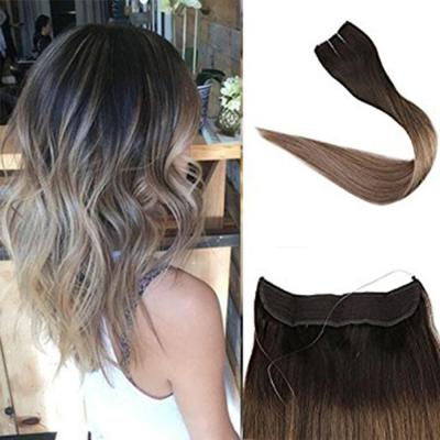 China Wholesale Price Silky Straight Single Wave Halo Hair Extensions Distributor Virgin Hair Clip In Hair Extensions for sale