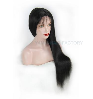 China Wholesale Cheap Silky Straight Wave Cambodian Hair Full Lace Wig, 100% Unprocessed Human Hair Wig for sale