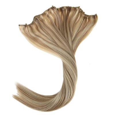 China Natural Virgin Remy Human Hair Weft Indian Light Brown Straight Wave Unprocessed for sale