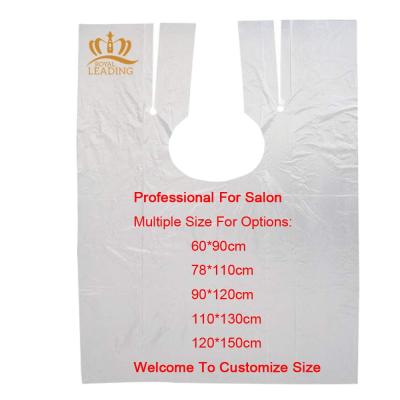 China 100% Waterproof Low MOQ Cheap Price Disposable Plastic Salon Barber Hair Cutting Hairdressing Cape for sale