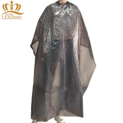 China 100% Waterproof Cheap Price Black Disposable Barber Capes Hairdresser Cape Hair Cutting Gown for sale