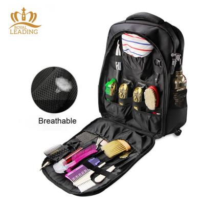 China High Quality Black Barber Backpack Waterproof Barber Travel Multifunctional Storage Tool Bag for sale