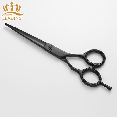 China Custom Black Coating Logo Right Handed Scissors 6 Inch Hairdresser Straight Barber Scissors for sale