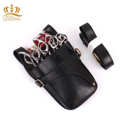 China Wholesale Professional Salon/Pet Stylist Barber Scissors Bag Leather Scissors Pouch Hairdresser 5 Piece Scissor Case for sale