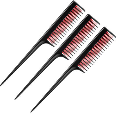 China Nondisposable Professional Triple Teasing Comb Rat Tail Comb Parting Hair Comb For Women for sale