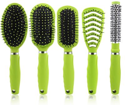 China Wholesale Fashionable Soft Girls Hair Brush Massage Hair Brush Salon 9 Rows Denman Sweep Detangling Hair Brush for sale