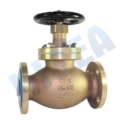 China F7303 bronze flange 10k 50 jis globe repair shipbuilding or boat bronze marine globe valve marine end for sale