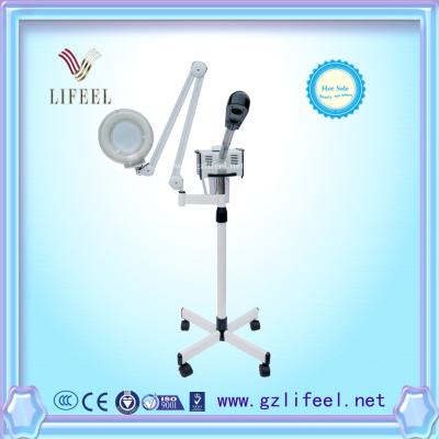 China 2 in 1 portable facial steamer with magnifying lamp with stand for sale