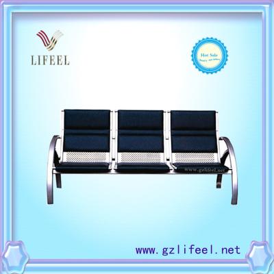 China fashional beauty salon furniture Black three seats waiting chairs for sale