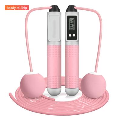 China Durable Adjustable Plastic Digital Cordless Jumping Jump Rope With Counter for sale