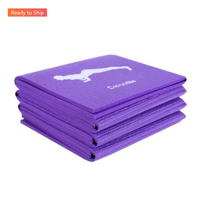 China Soft good quality wholesale fitness eco-friendly printing OEM customized logo TPE&PVC 8MM foldable yoga mats 2021 for sale