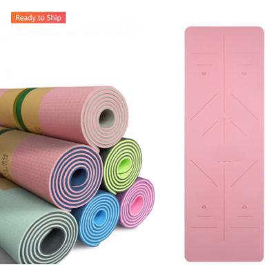 China 2021 Environmental Protection Hotsale Double Layer Tape Yoga Mat 6MM Non-slip Eco-Friendly Yoga Mats Non-slip Yoga Mats for sale